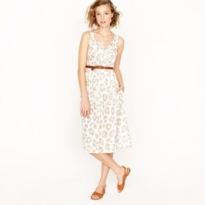 J.Crew white and grey cheetah print dress
